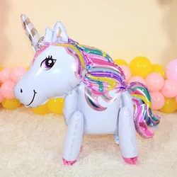 Wholesale New 3D Rainbow Horse Unicorn Aluminum Film Balloon Cartoon Shape Unicorn Foil Birthday Decoration Balloon