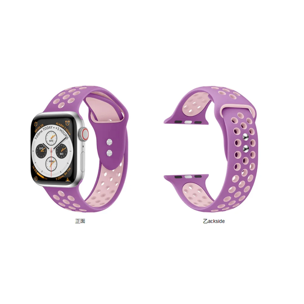 Силиконовый спортивный ремешок для apple watch силиконовый браслет Apple 38/40/42/44 мм серия