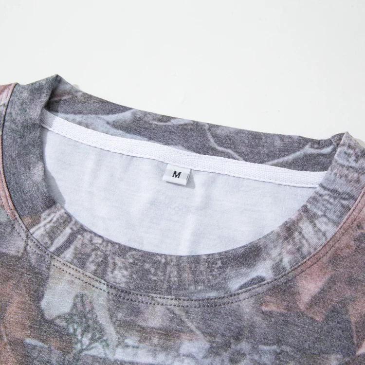 Quick Dry 100% Polyester Camouflage Pattern Graphic T shirt Gym Sports T-shirt
