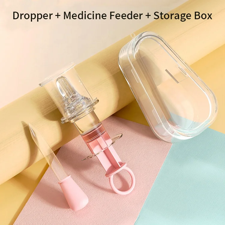 Baby Oral Feeding Syringe Feeder Dispenser Dropper Infant Utensils with Nipple Pacifier Medicine Water Juice Suitable for Infant