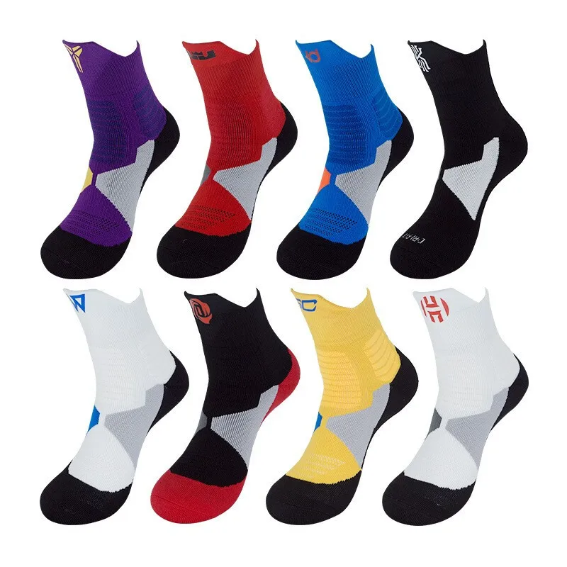 High quality custom logo sports socks thick cotton athletic basketball socks men crew