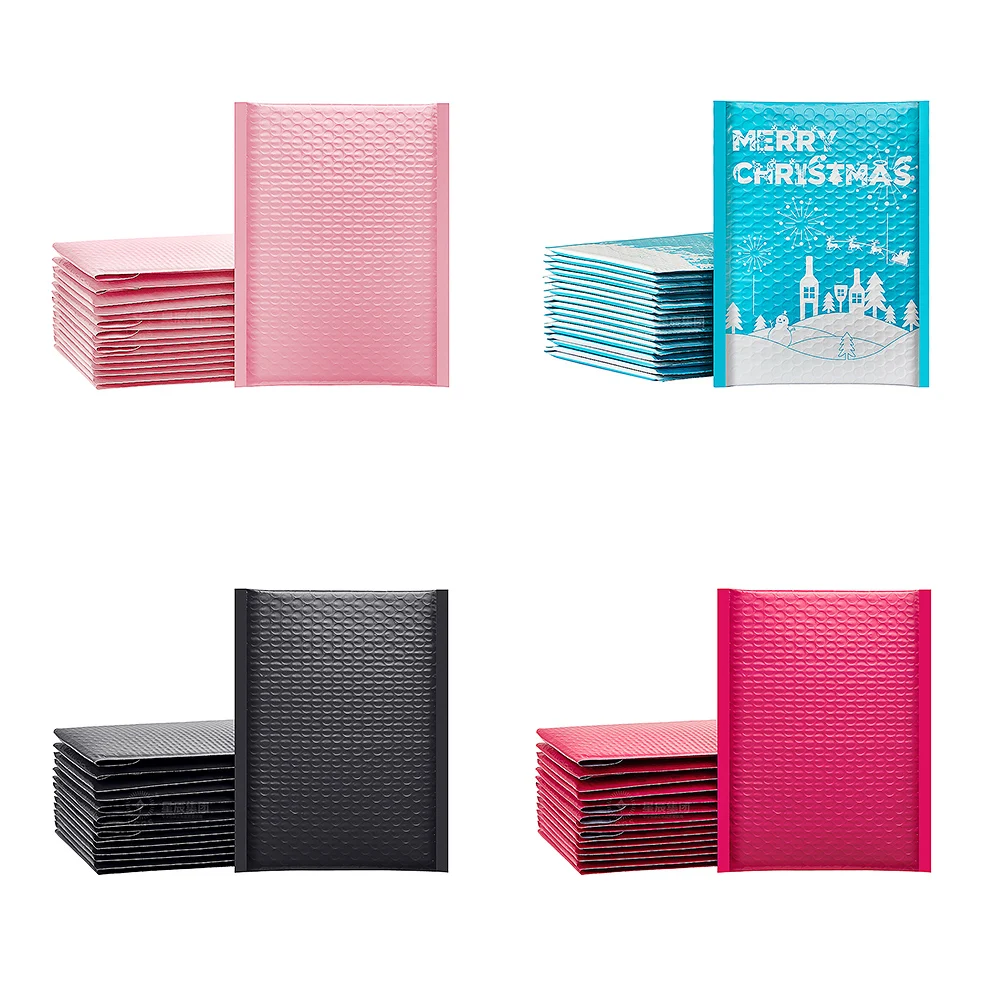 Color Custom Poly Bubble Mailer Padded Envelopes with Logo Printed Biodegradable Bubble Mailer Bags for Packaging 8.5x12 Size