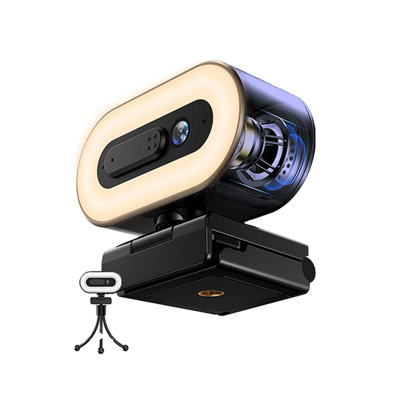 1080P 2K 4K HD Компьютерная камера со светодиодной подсветкой Plug and Play веб-камера для ПК видеозаписи с