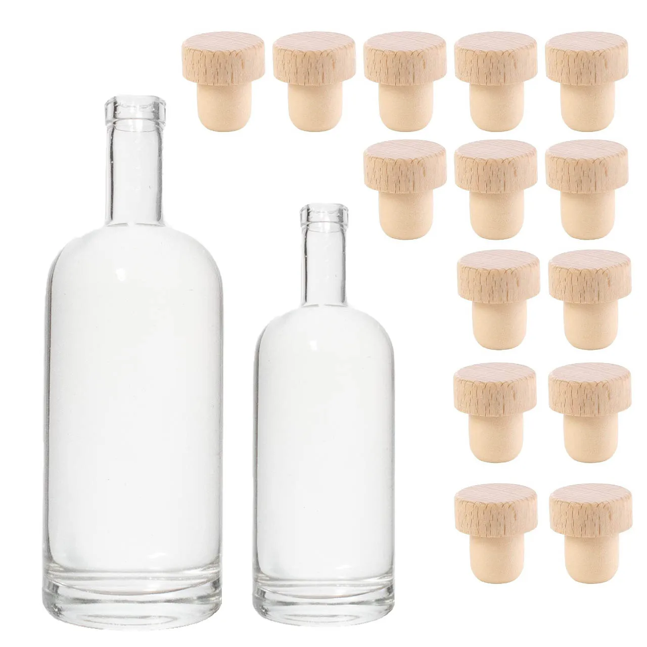 Wholesale 375ml 500ml 750ml 1L custom shape bottle spirits whisky wine glass bottle with glass lid