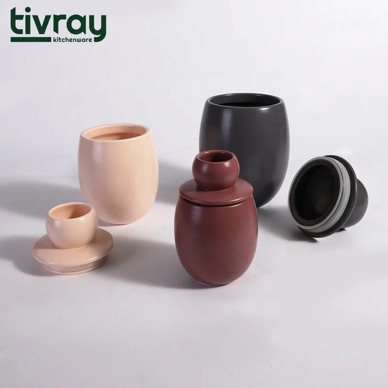 Tivray пользовательский набор из 3 винтажных сублимационных полноцветных матовых керамических контейнеров для хранения еды