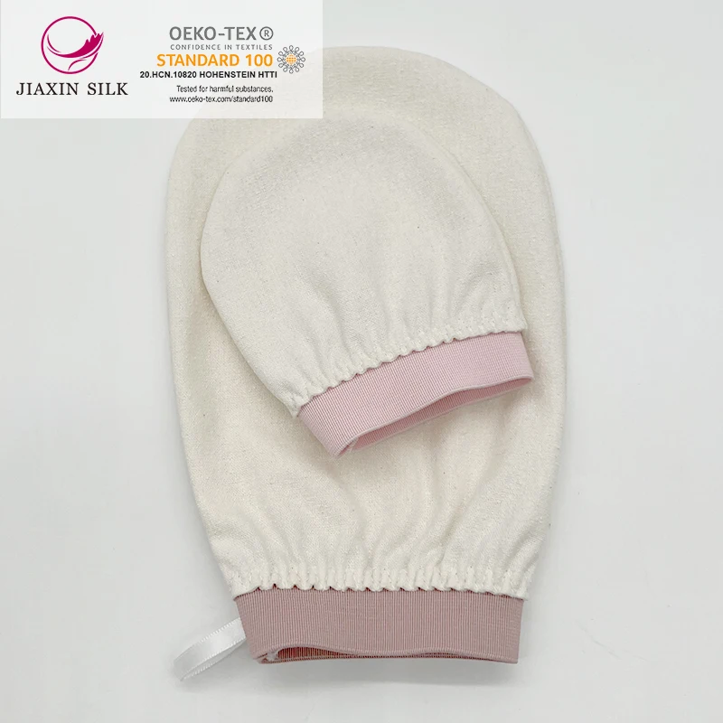 Long Bath Body exfoliating mitt 100% silk exfoliating mitt organic bath gloves body scrubber removes dead skin
