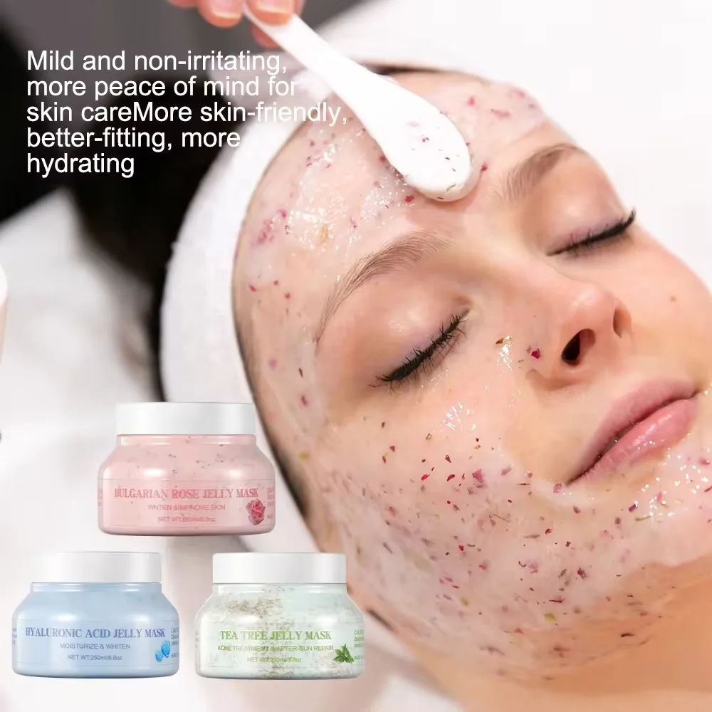 OEM Custom Organic Natural Whitening Jelly Peel Off Crystal Facial Rose Jelly Mask Powder for Beauty