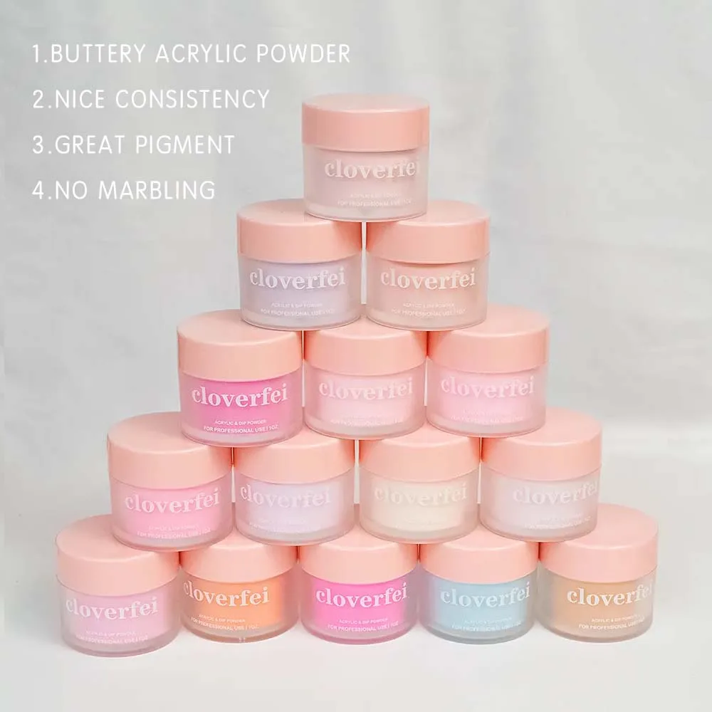 High Quality Acrylic Nail Powder Cover Pink Smooth  EMA Acrylic Powder No Marble 10ml 1oz 2oz Buttery Acrylic Powder