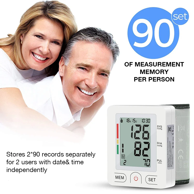 
Wrist Tensiometer ISO Certificate and Class II Instrument classification Digital Blood Pressure Monitor 