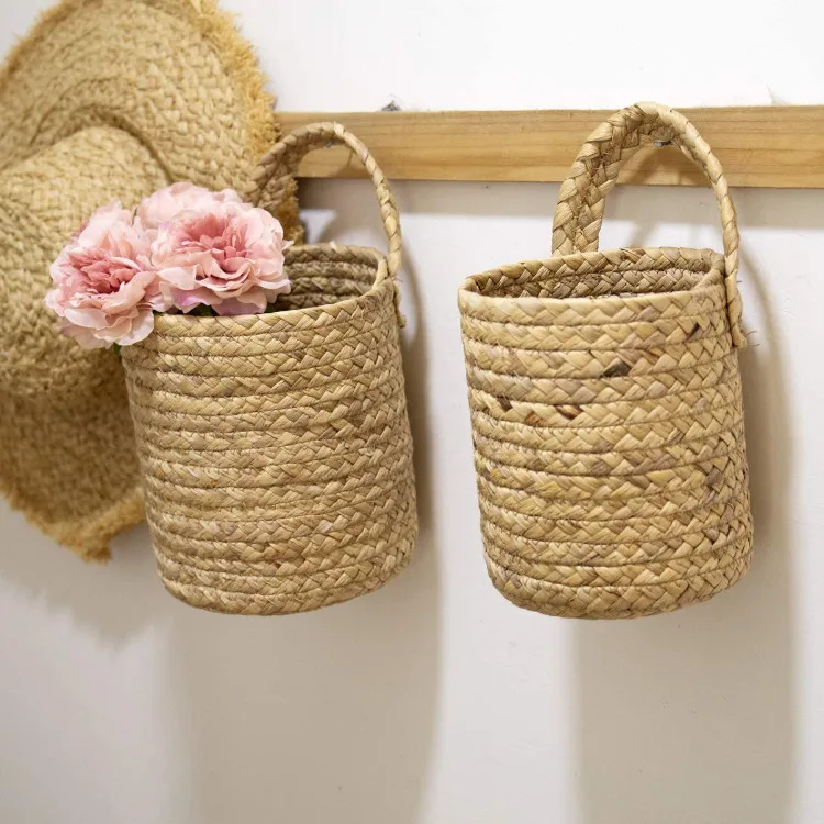 Factory Manufacturing woven seagrass wall basket and seagrass storage basket nad seagrass hanging wall baskets