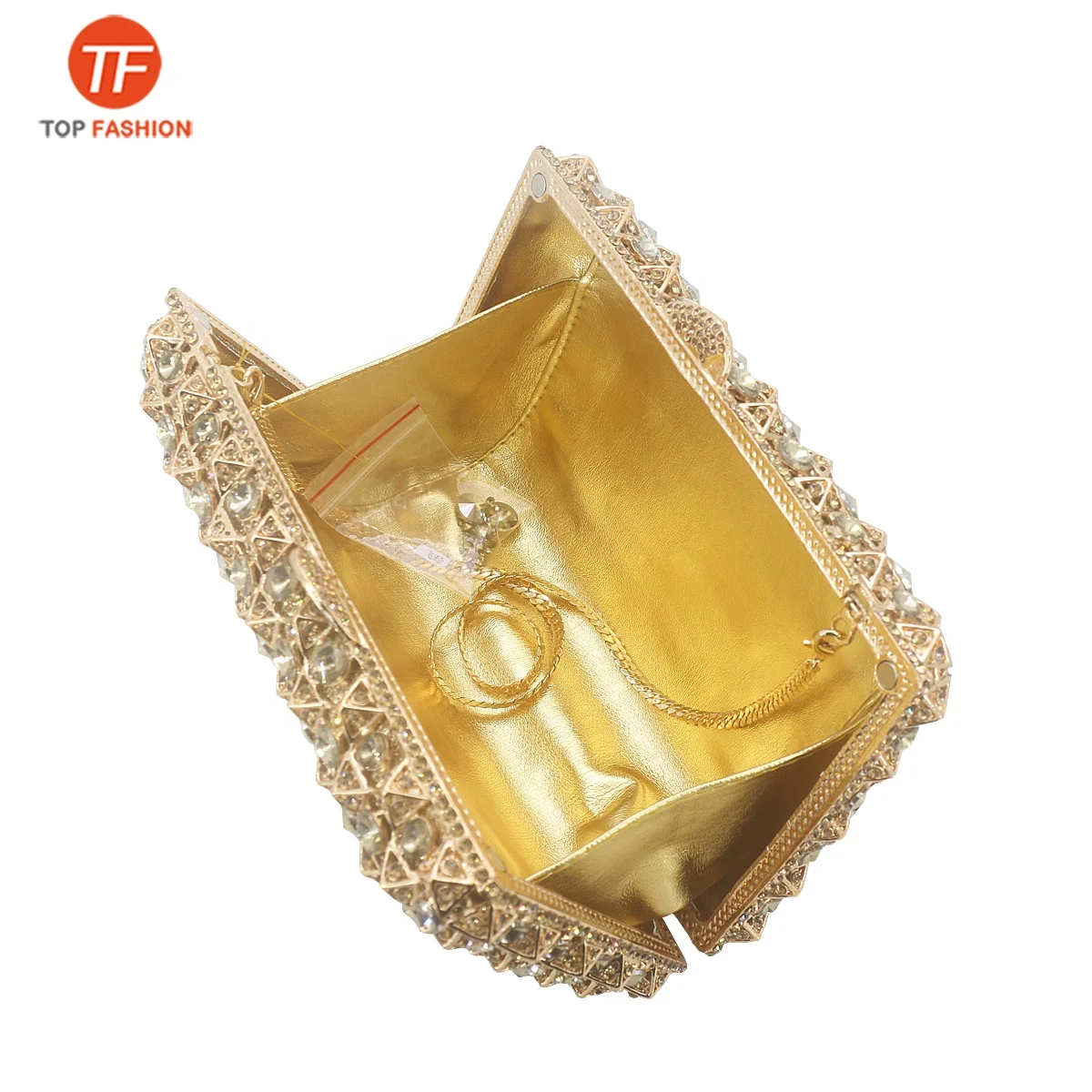 China Factory Wholesales Luxury Crystal Rhinestone Clutch Evening Bag Hollow Out Clutch Purse for Women