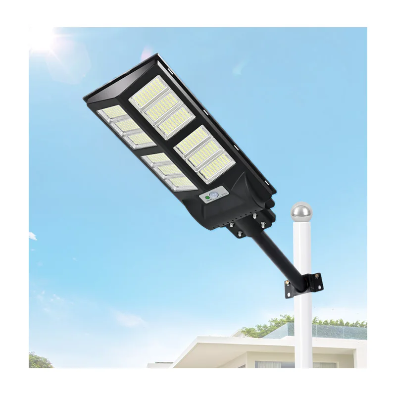 400W All-in-One High Lumen IP65 waterproof Rated Solar Street Lamp with Motion Sensor Light for Residential Road Use