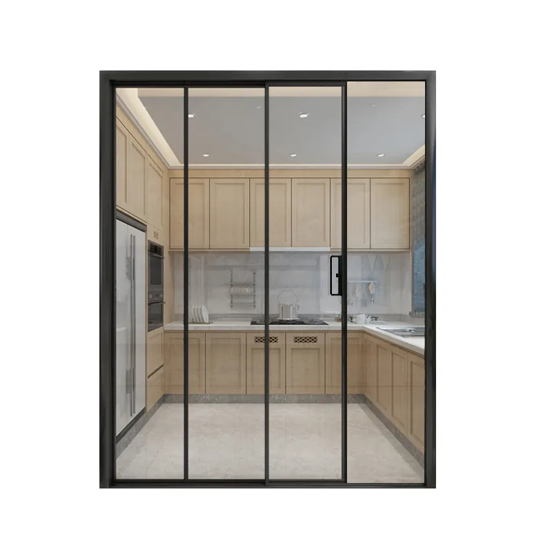 Aluminum Alloy Sliding Shower Enclosure Doors Glass Interior Sliding Clean Room Door