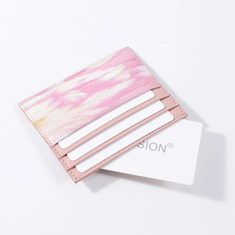 Factory Custom Slim Wallet Rfid Blocking ID Card Holder Color Cardholder Big Capacity Print Leather Card Case Credit Card Holder