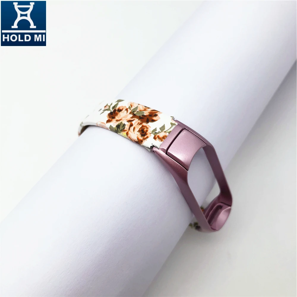 Цветной кожаный ремешок для часов цвета шампанского ODM Holdmi Ограниченная серия 43012 китайский стиль розовый для Xiaomi Mi Band 4 цинковый сплав