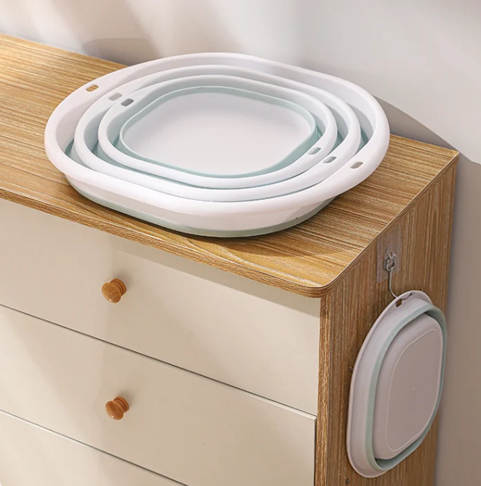 Portable silicone wash basin plastic foot bath basin multi-purpose basin