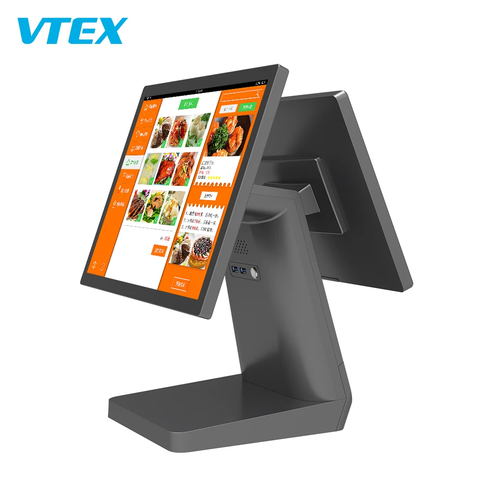 15 inch main screen 13 inch secondary screen 4G supermarket counter business Capacitive touch dual screen cash register machine