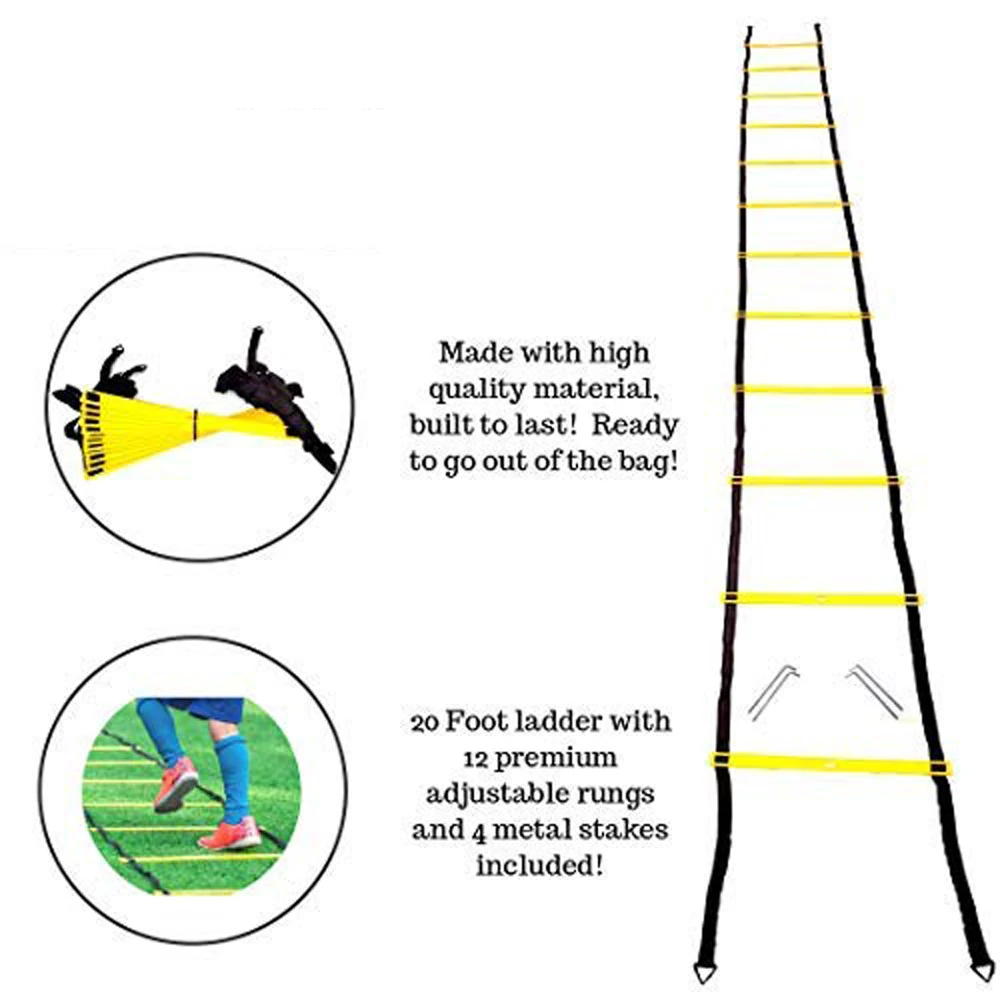 20 feet 12 rungs adjustable Sports Speed Training Agility Ladder