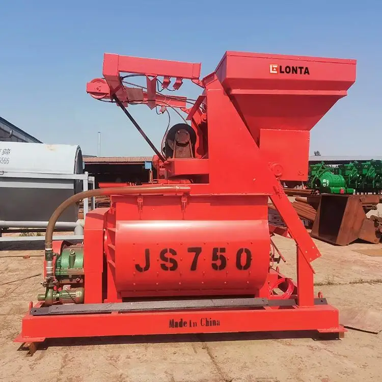 LONTA JS750 750L concrete batch plant construction Industrial  Electric Self loading cement concrete mixer For block machine