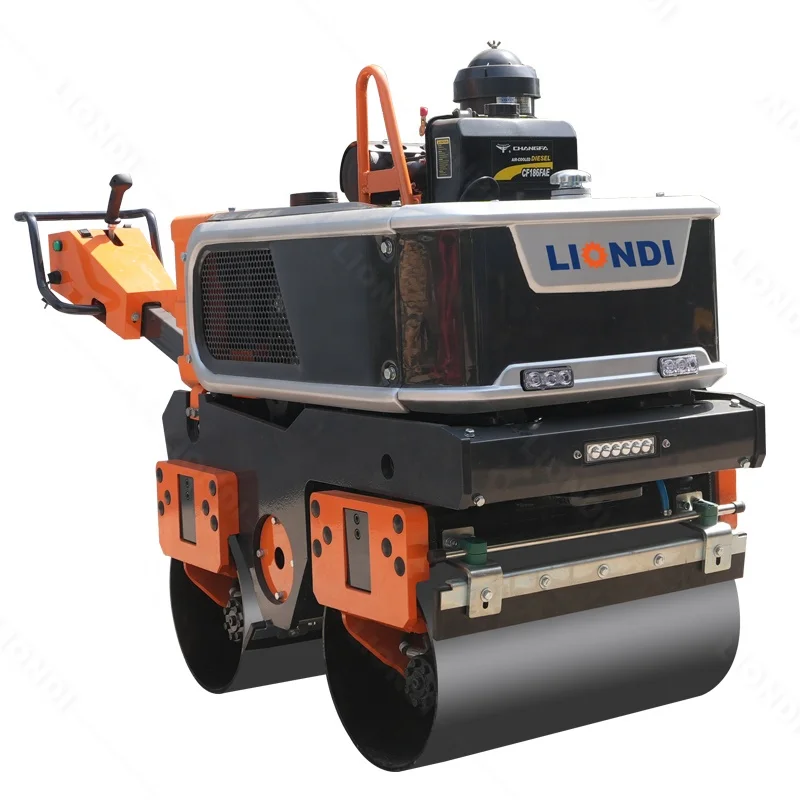 Small double-drum 800 kg hydraulic vibration walk behind double-drum roller hand push asphalt roller DWR-D800
