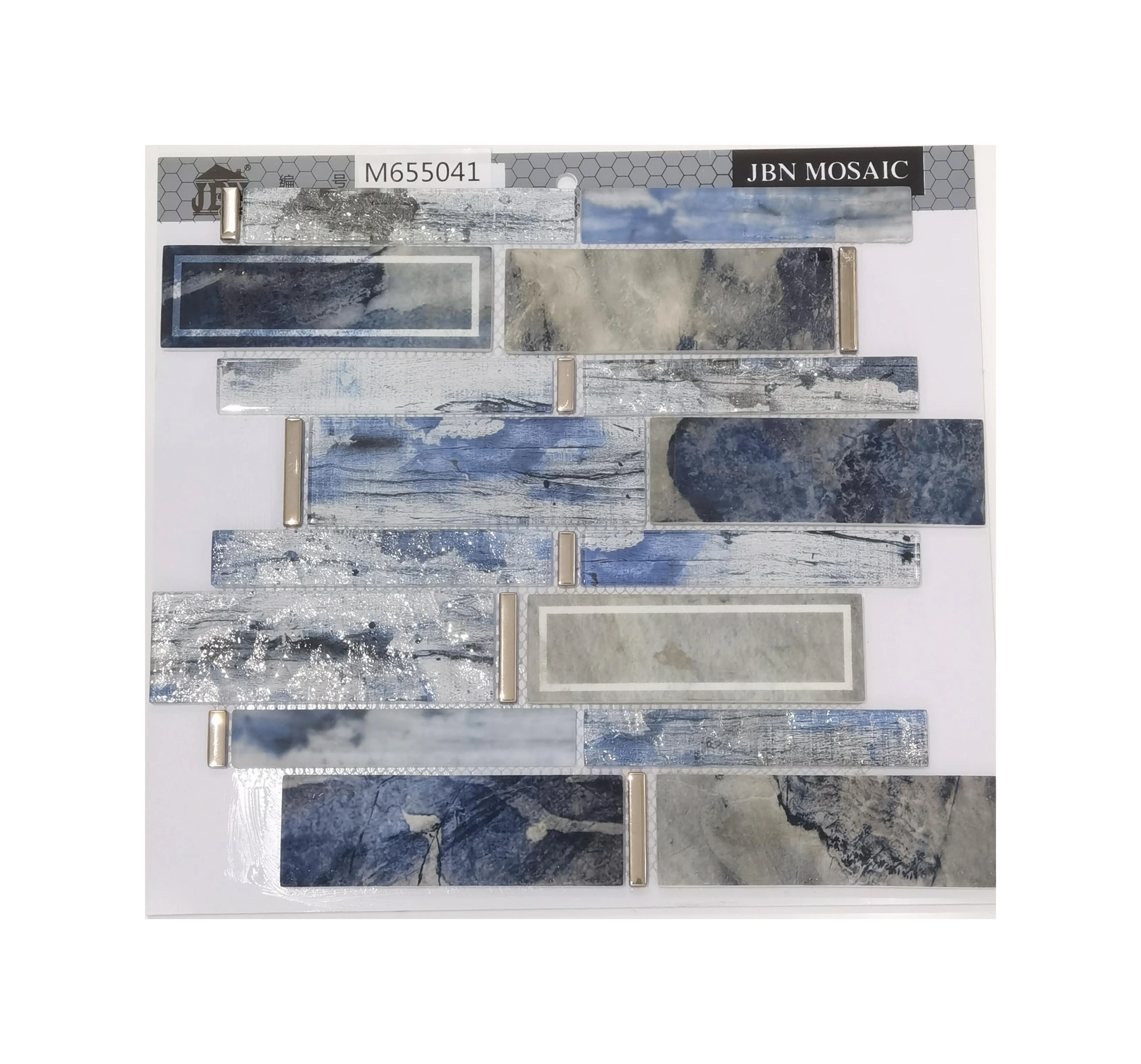 Foshan JBN Modern Design Ceramic Mosaic Tiles 304x304 Square Glass Mosaic in Mix Colors for Swimming Pool Bathroom Wall Decor