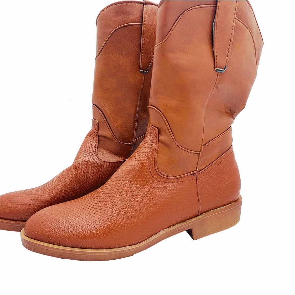 Mens Cowboy Leather Chelsea Boots Motorcycle Hiking Knee High Boots for Men