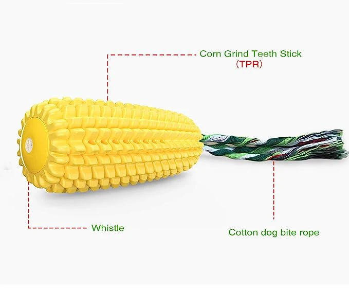 Dog Squeaky Toy Corn Chew Pet Toy Durable Squeaky Interactive Dog Toys for Small Meduium Large Breed