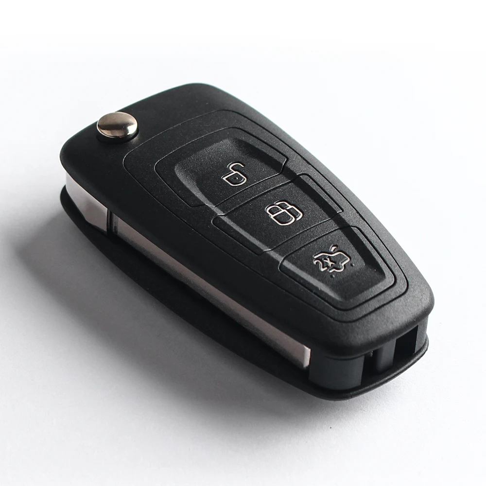 KEYYOU 3 Buttons Flip Folding Car Remote Key Shell For Ford Focus 3 Fiesta connect mondeo c max Fob Key Case with HU101 Blade