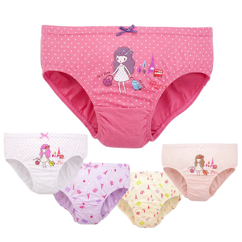 Box packing Korea design children kids girls breathable Cartoon cotton triangle pants briefs shorts underwear