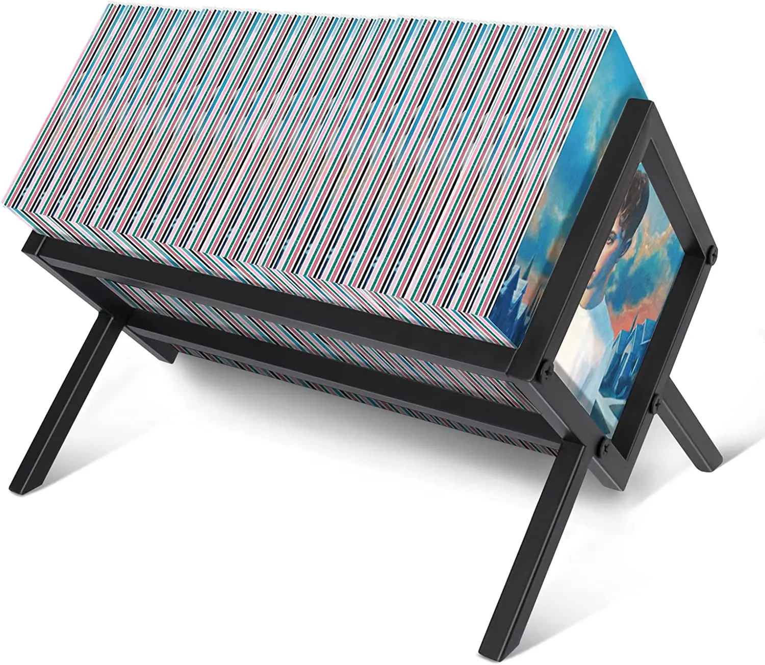 Vinyl record storage rack vinyl record holder sturdy record display stand suitable for photo albums magazine files rack