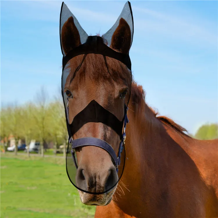Outdoor equestrian supplies breathable and comfortable anti-mosquito anti-fly horse mask summer with ears