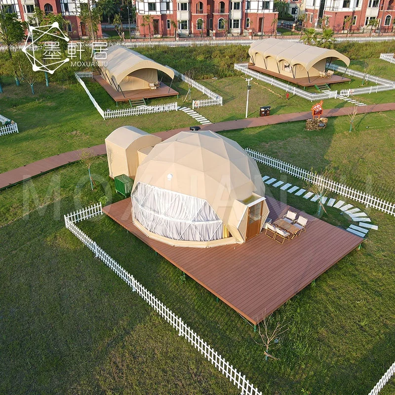 Outdoor Luxury Winter Proof Geodesic Dome Glamping Hotel Tent House with Bathroom