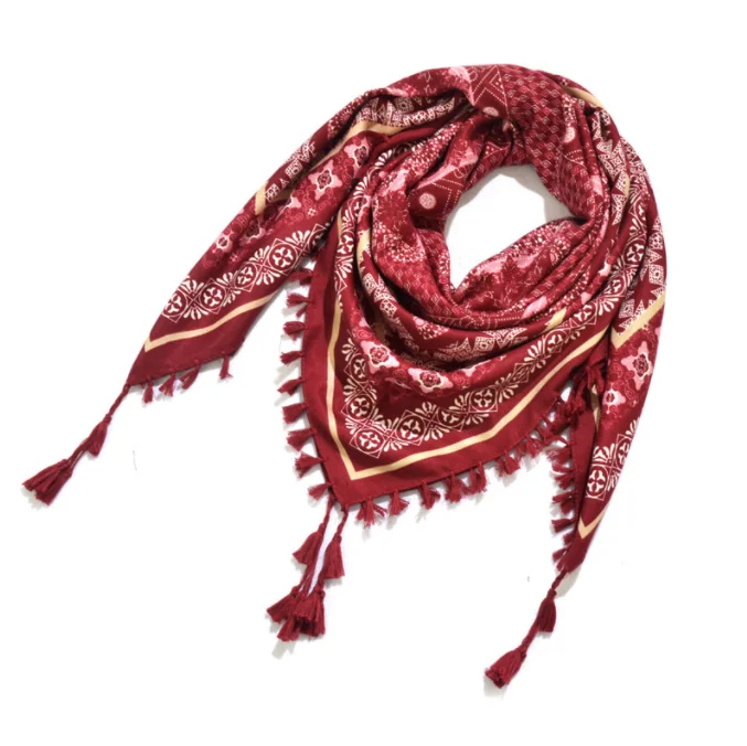 Fiona Custom High Quality Arab Men Keffiyeh Palestine Scarf With Tassel Outdoor Kerchief Multifunction men and women Arafat Sca
