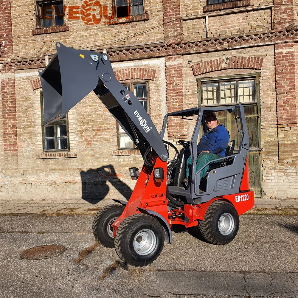 Everun CE Approve ER1220 1200kg Multifunction construction Small Hydrostatic System Wheel loader