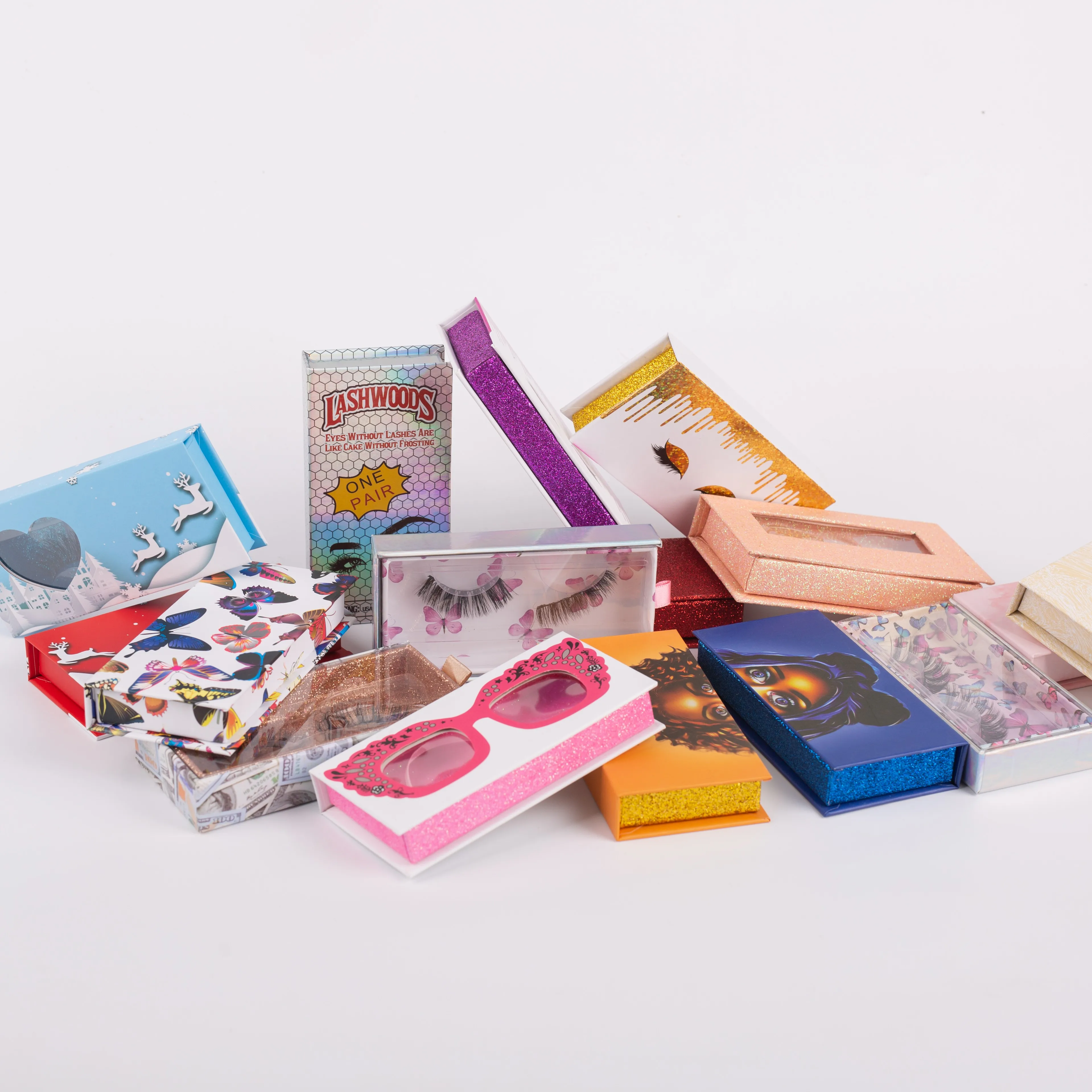 
Eyelash Packing Custom Private Label Lash Packaging Box Eyelashes Lash Package Box Container Custom Logo Eyelash Packaging 
