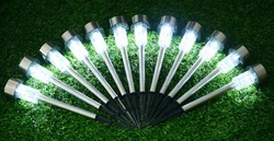 Outdoor Garden Waterproof Led Landscape Lighting Stainless Steel Solar Powered Lights For Pathway Walkway Patio Yard Lawn
