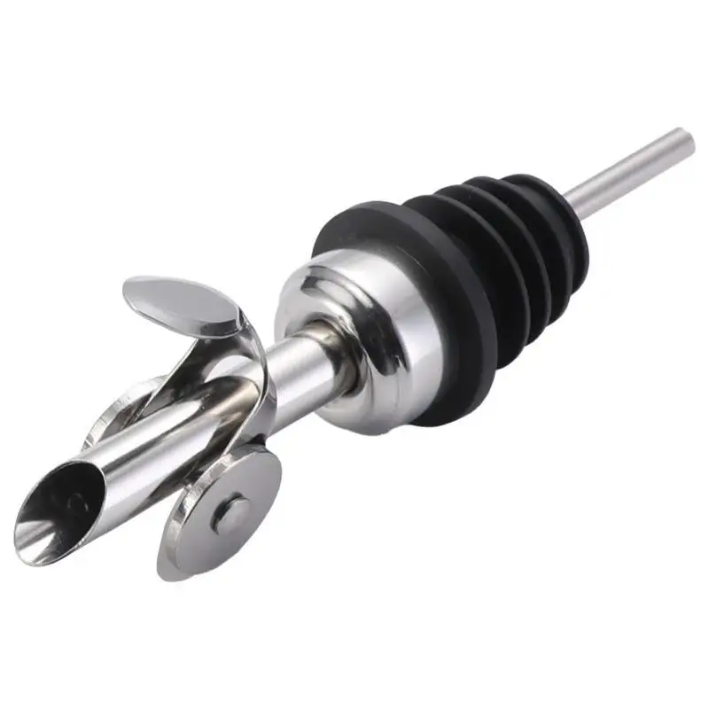 Automatic Opening and Closing 304 Stainless Steel Wine Pour Nozzle Cover Gravity Flip Olive Oil Vinegar Bottle Stopper