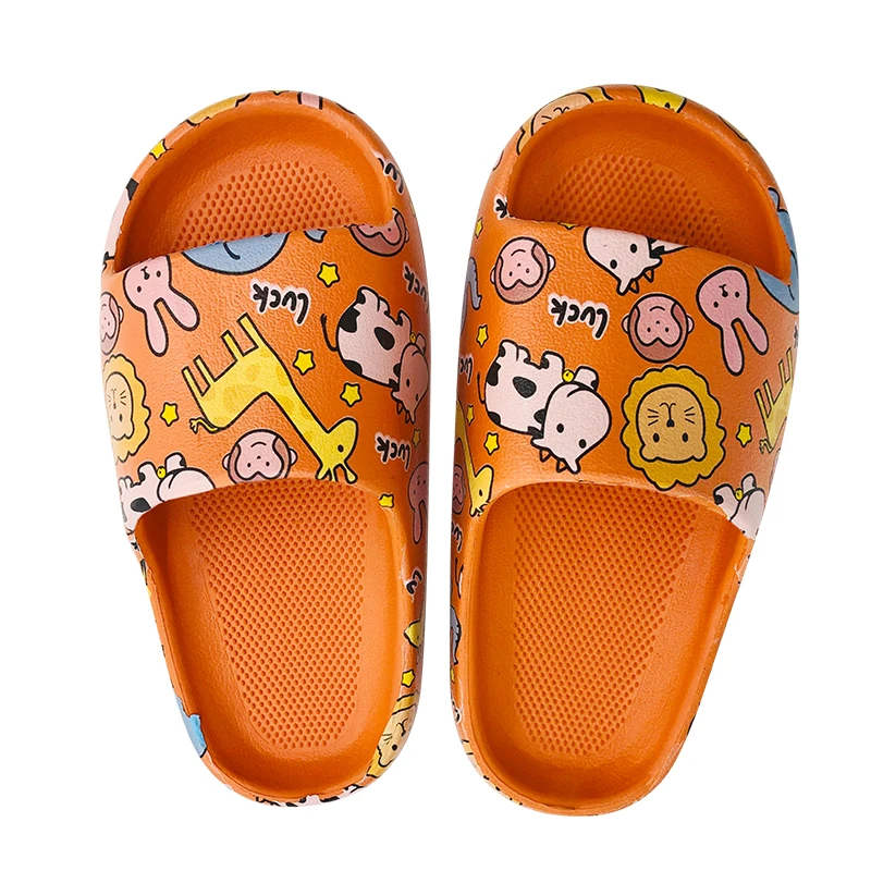 Great Value High Quality Cartoon New Orange Slides Unisex Fashion Indoor Slippers Baby Slippers
