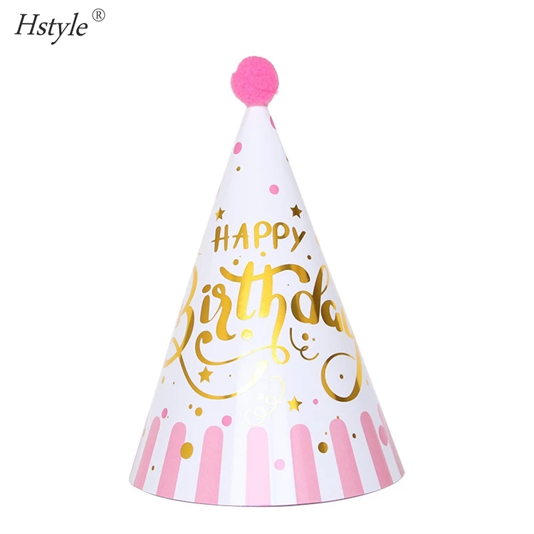 Kids Adult Birthday Hat Gold Letter Birthday Caps Prince Princess Birthday Party Decoration Celebration Party Hats SD161