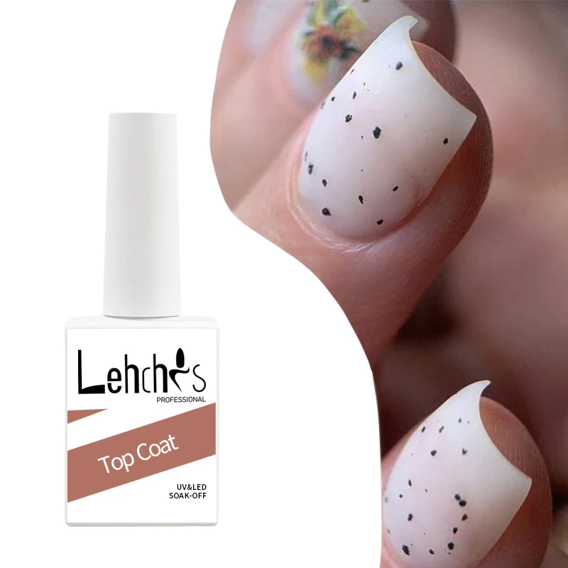 Lehchis Clear Top Coat 50ml uv gel over 40 days lasting nail polish spot quail egg shell top coat