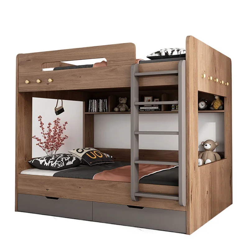 Ladder Wooden Luxury House Modern Girls Children Bedroom Furniture Set Kids Loft Bunk Beds Teenagers