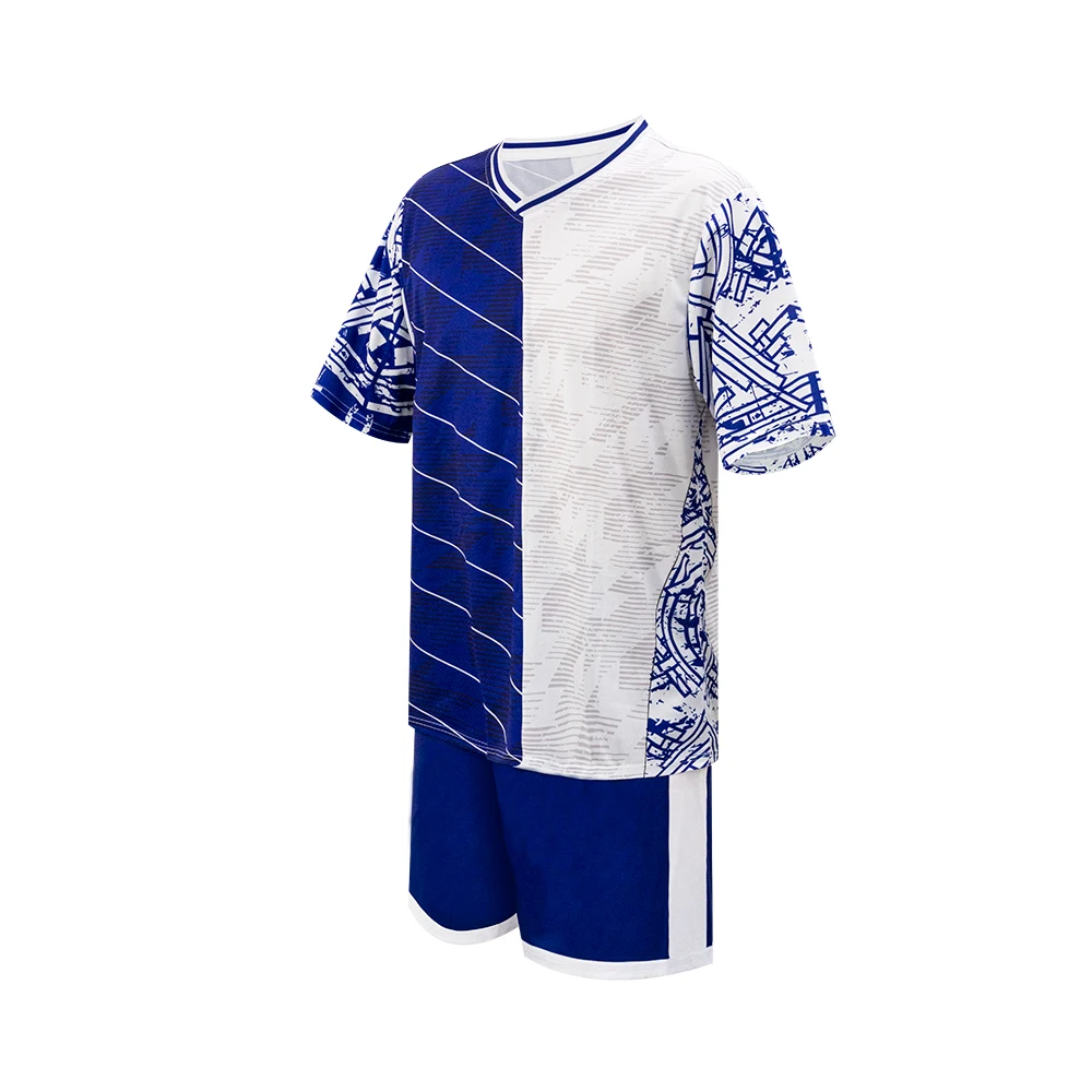 Hot Personalized Soccer Kits Breathable Football Jersey and Mesh Shorts Full Set Mens Football Uniforms