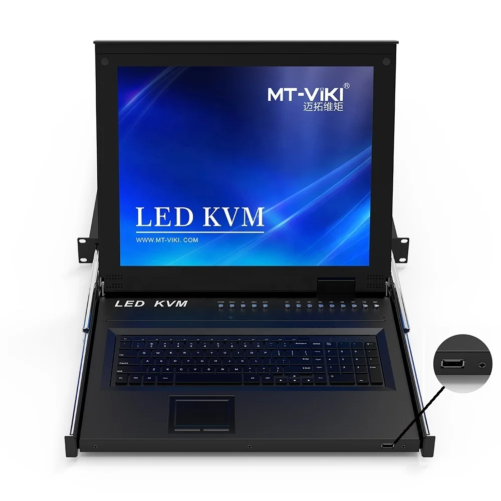 17' LED 16 Port Rack 1U Screen KVM Console