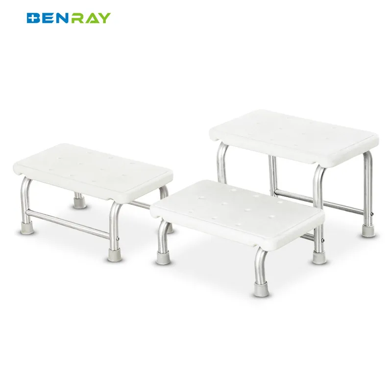 Hospital Furniture Medical With Ribber Platform 2 Step Ladder Folding Ladder Stool With Non-slip Pedal Aluminum Alloy 2 Steps St