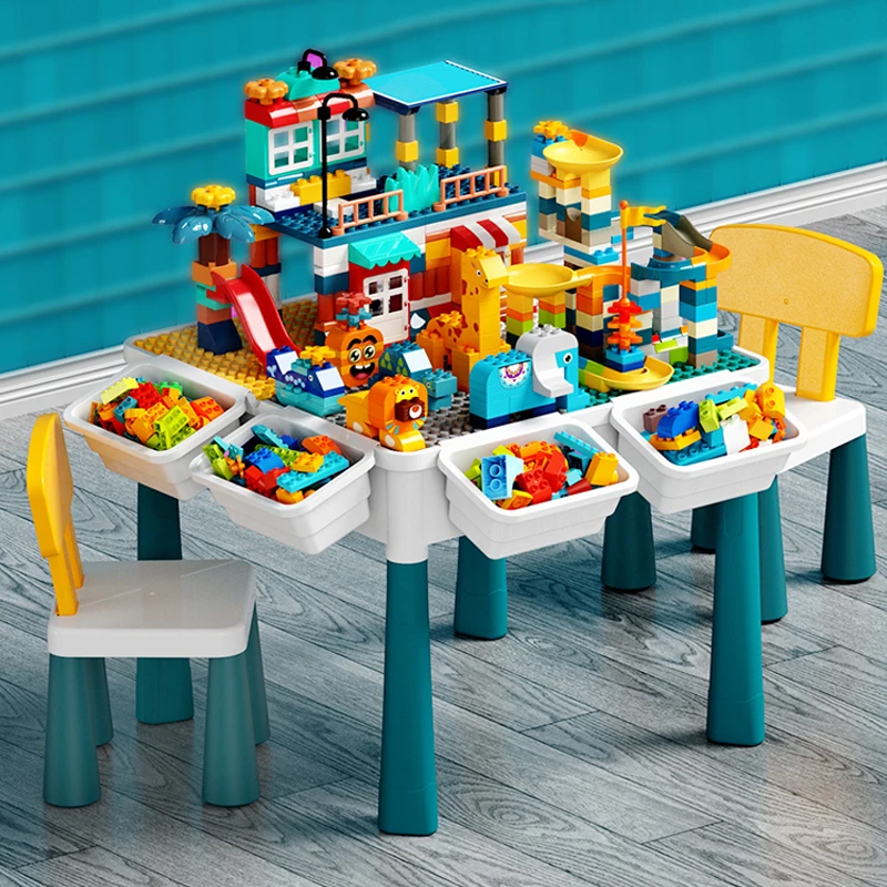 Multi-function Kids DIY Plastic Table Blocks Desk Block Building Kids, Building Block Tables, Block Building Tables