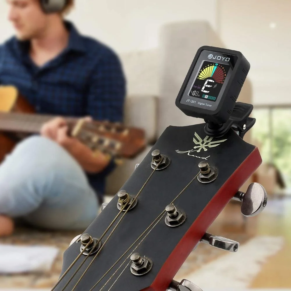  Guitar Tuner Clip-On Digital Electronic Acoustic with Full Color Display for Bass Violin