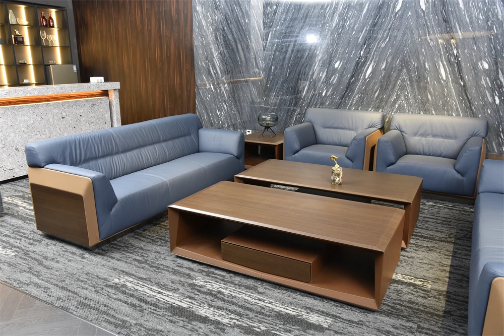 Factory Price Custom Reception Room Furniture Elegant Executive Leather Office Sofa