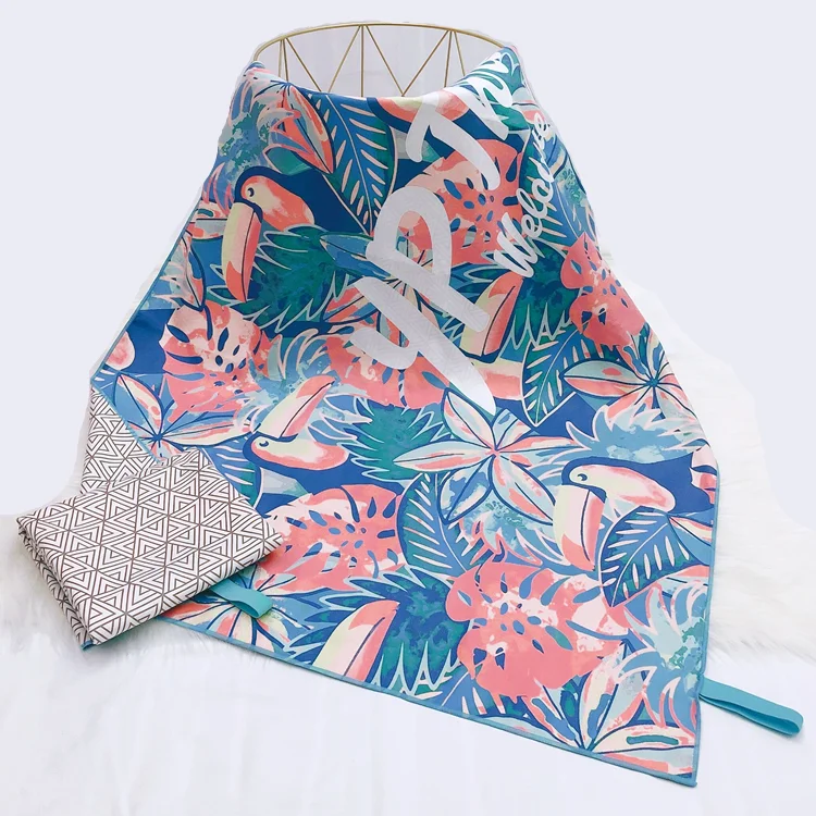 Custom Print sand free Australia  Brand Beach Towel double side Printed Microfiber suede Square Beach Towel