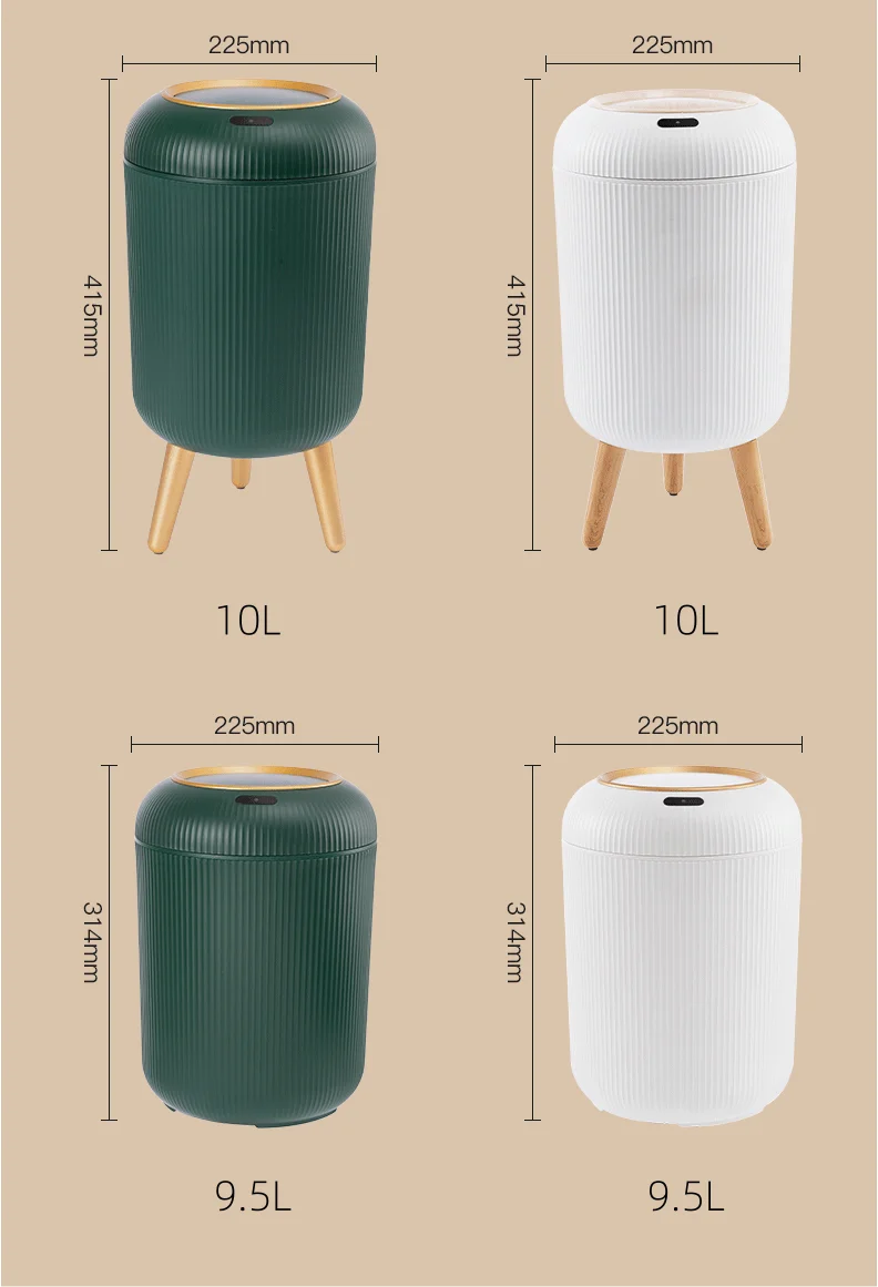 Smart sensing luxury trash can household living room bedroom touchless automatic self sealing kitchen recycle waste bin with lid