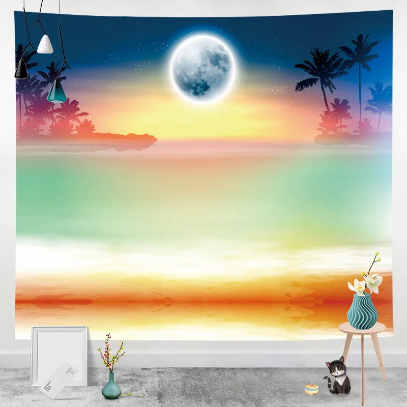 Wholesale Indian Bohemian Mandala Hippie Polyester Digital Printed Bedroom Decoration Wall Hanging Tapestry